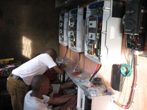 Technicians set up new solar energy systems in Burundi