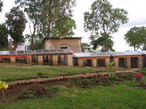 A solar array powers a rural community in Burundi