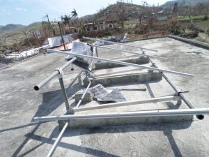 A solar array in Haiti damaged by the earthquake