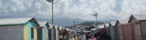 Row of homes in Haiti, where efforts are underway to rebuild solar infrastructure after the earthquake